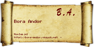 Bora Andor névjegykártya